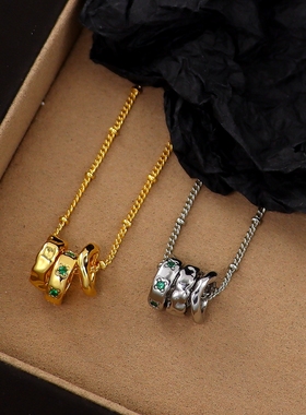 轻奢高级感三环可拆卸项链叠戴女