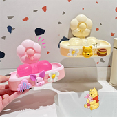 可爱卡通肥皂盒双层免打孔沥水壁挂吸盘香皂盒卫生间网红款 高颜值