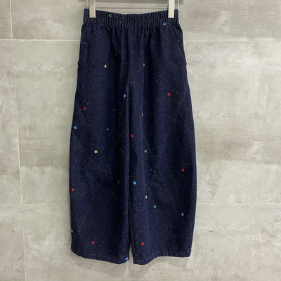 欧洲站2025秋季新款松紧腰爱心刺绣气球裤宽松洋气灯笼裤牛仔裤女