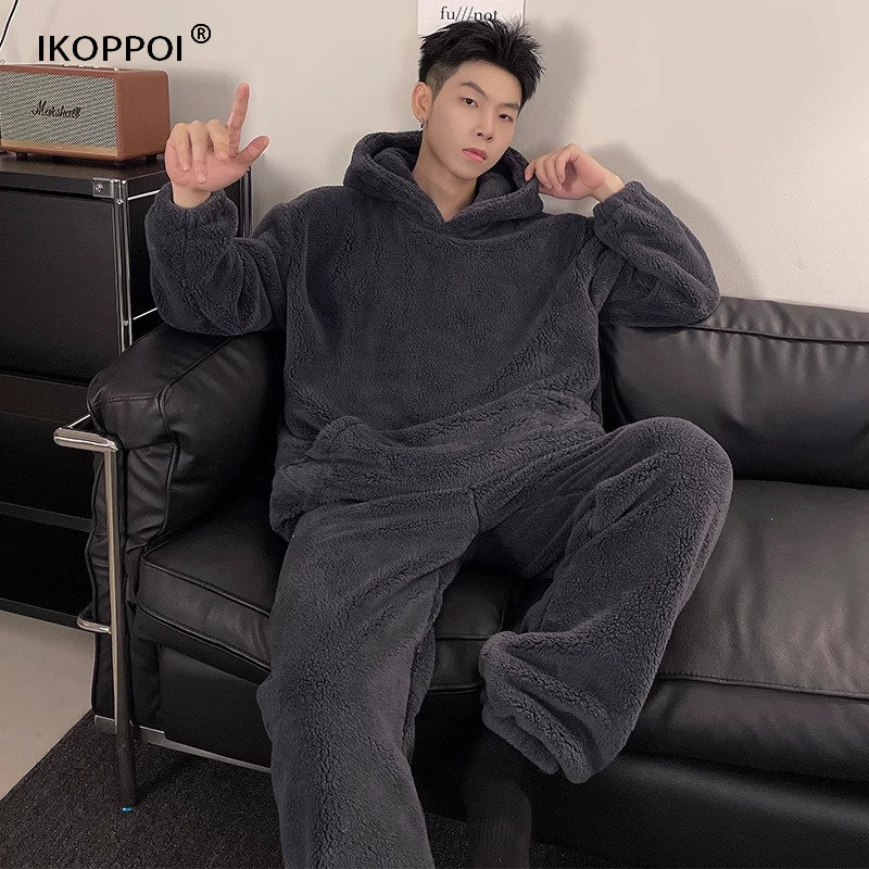 轻奢睡衣大码套装珊瑚绒2025秋冬季新款男士加绒加厚可外穿家居服