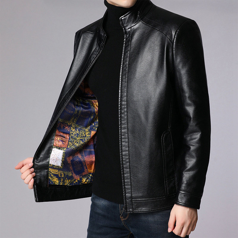 皮衣男真皮立领男士外套春秋季2025新款高端头层绵羊皮商务皮夹克