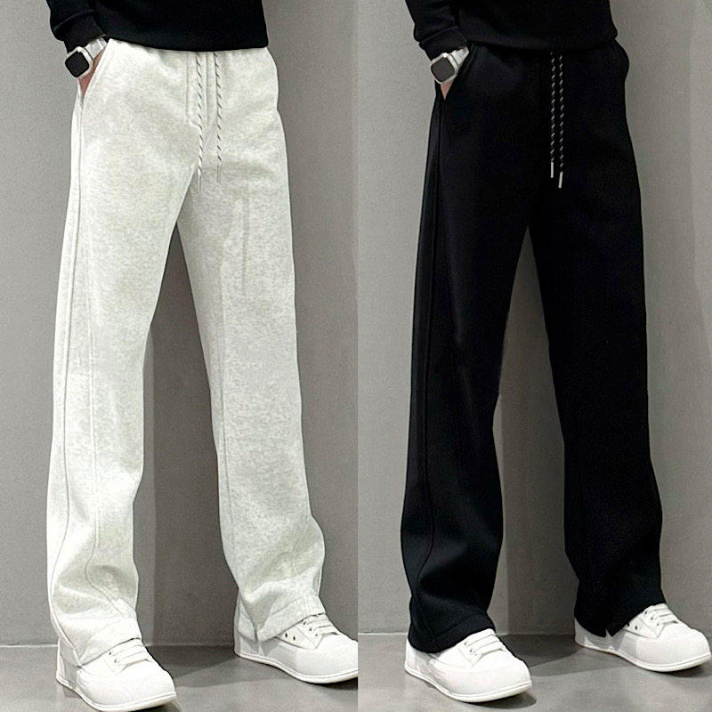 高端运动卫裤男士春秋冬季潮牌痞帅修身直筒长裤宽松阔腿休闲裤子