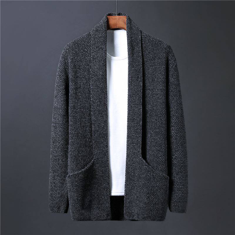 春秋季男士毛衣大码雪尼尔针织外套开衫韩版潮流休闲夹克男装上衣