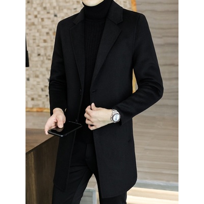 双面羊绒大衣男秋冬季2024新款中长款呢子风衣高端羊毛呢男士外套