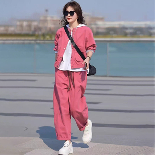 套装 哈伦裤 休闲洋气三件套女春秋宽松显瘦百搭外套打底衫 潮牌时尚