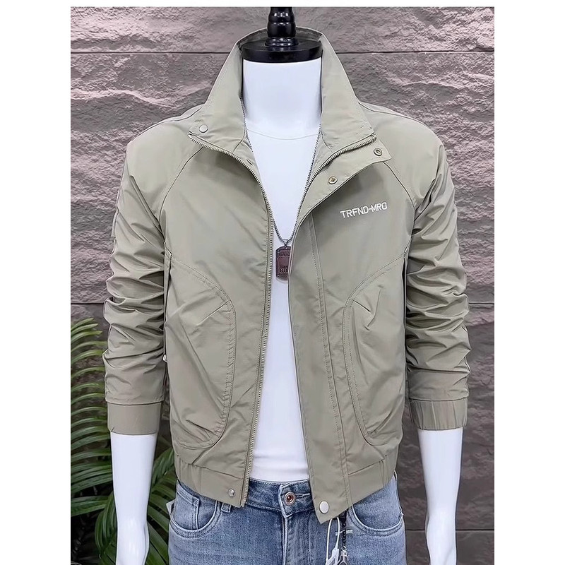 高端夹克外套男士春秋冬季2025新款户外运动休闲立领潮流上衣男款