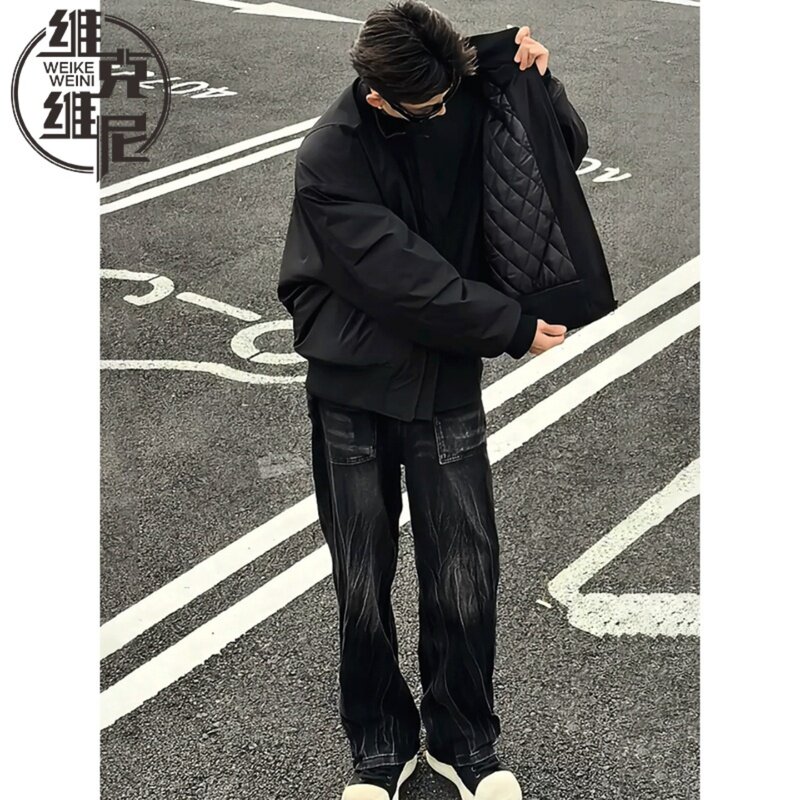 飞行员夹克男士秋冬季夹棉加厚棉衣美式潮牌休闲宽松短款棉服外套