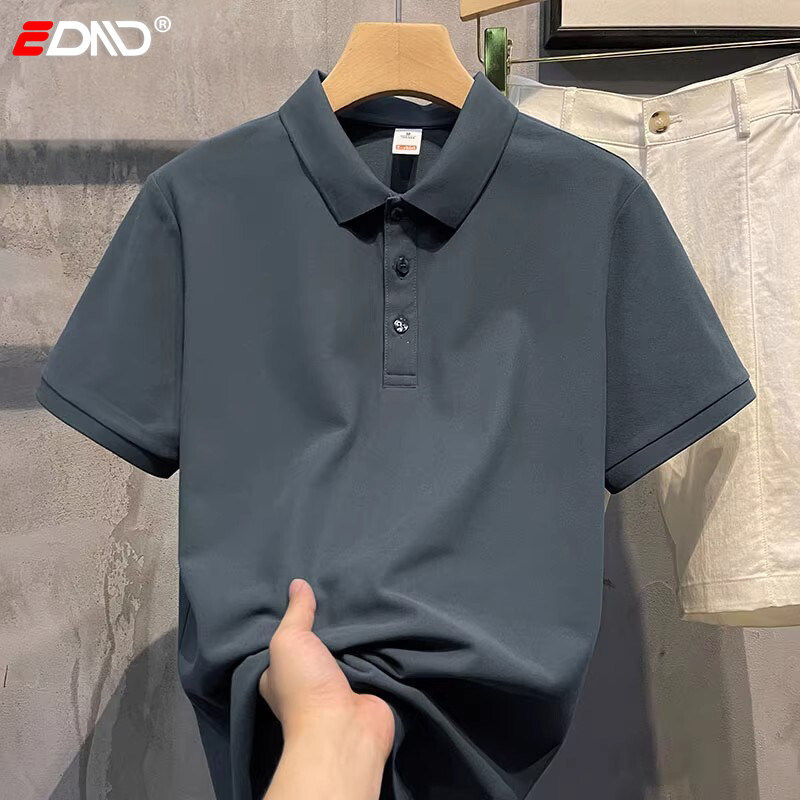 高端POLO衫男士短袖T恤2026新款夏季翻领复古纯色修身短袖男款潮
