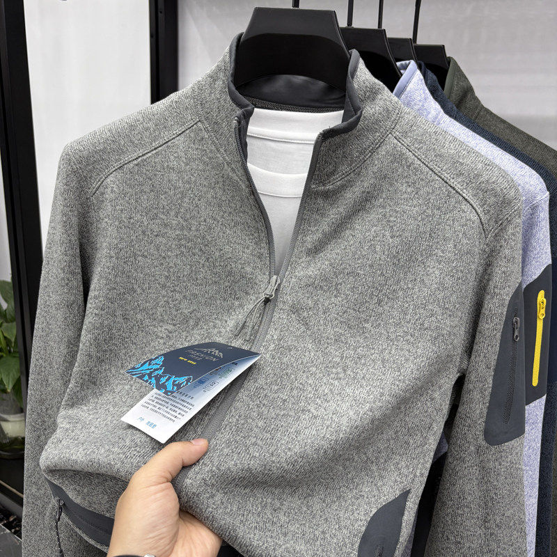 BOZZ BURY~软 柔 暖！高端立领夹克外套男女款春秋针织拉链抓绒衣