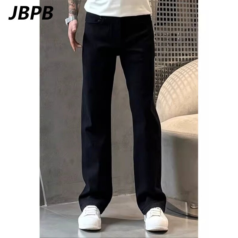 JBPB品牌专柜春季高奢直筒牛仔裤男美式简约微阔长裤百搭休闲裤子