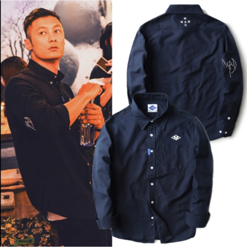 代购香港潮牌余文乐长袖衬衫男青年商务牛津纺字母休闲百搭衬衣