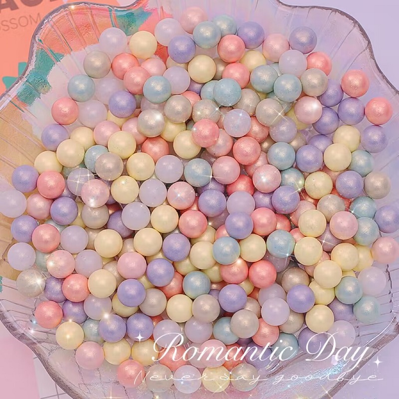 珠光彩色珠子小圆珠配件无孔