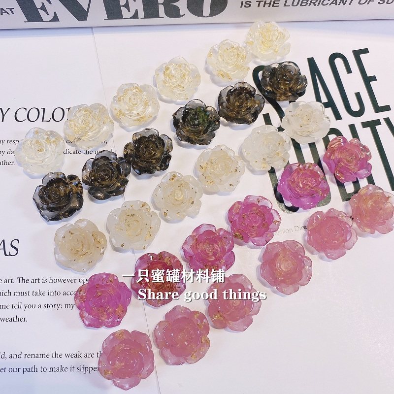 水晶山茶花滴胶手机壳