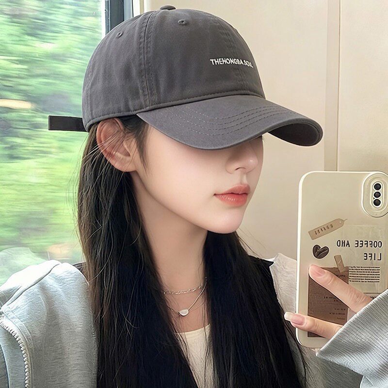 2026新款女款宽帽檐加深棒球帽女显脸小脸大头围刺绣鸭舌帽男款