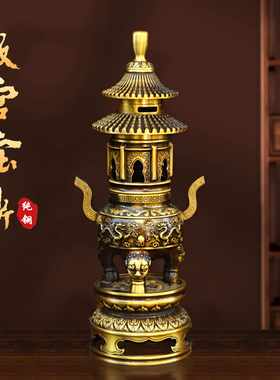 纯铜香炉故宫宝鼎原创摆件黄铜