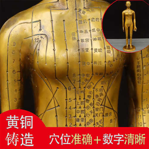 针灸铜人模型中医馆摆件黄铜