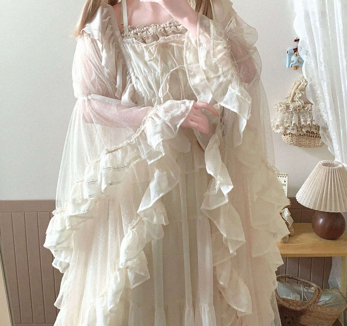 蕾丝海浪Lolita 复古波点lolita衬衫/内