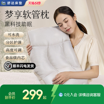 Serta/舒达梦享软管枕分区可调节功能枕天丝亲肤面料枕头双面睡感