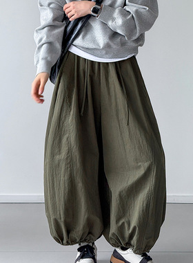 复古美式休闲裤高腰宽松速干运动裤百搭潮流 25259