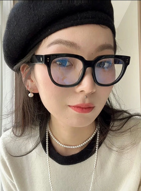 经典GM黑框眼镜男近视网红防蓝光辐射素颜神器眼睛框大框女平光镜