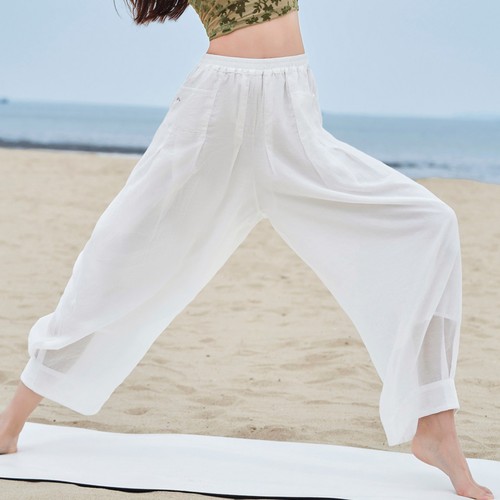 禅意瑜伽九分裤女2026新款夏宽松薄款外穿休闲运动健身萝卜灯笼裤