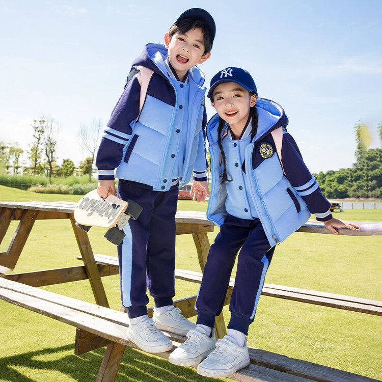 幼儿园园服马甲三件套春秋款儿童校服小学生班服加厚冬季运动套装
