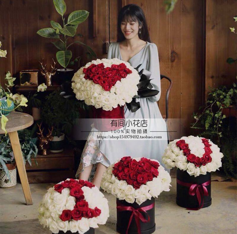 鲜花抱抱桶深圳广州同城配送玫瑰速递礼盒领导订花送女友生日礼物