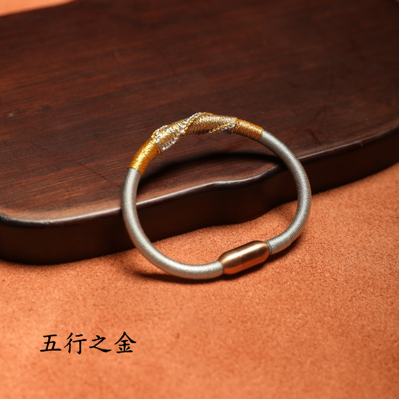 天然朱砂灌装盘龙结手镯