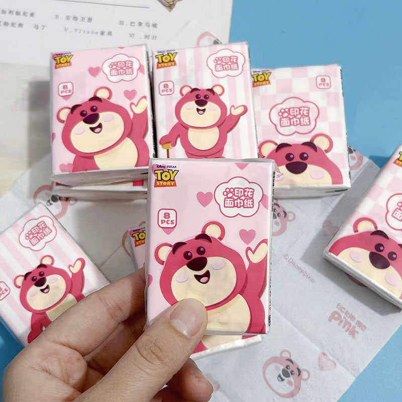 印花手帕纸q版草莓熊印花纸巾便携小包纸面巾纸学生卫生纸餐巾纸
