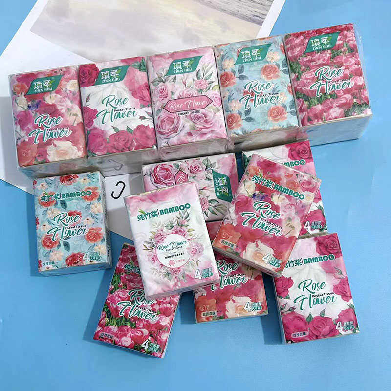 印花手帕纸有香味玫瑰印花纸巾学生便携小包面巾纸卫生纸餐巾纸