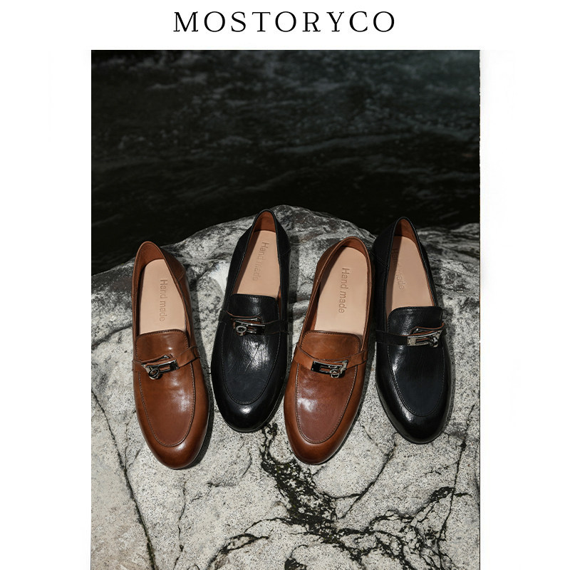 Mostoryco|水洗胎牛复古乐福鞋一脚蹬皮带扣小皮鞋百搭深口单鞋女,女鞋,深口单鞋,淘宝优惠券,粉丝福利购,淘宝优惠卷