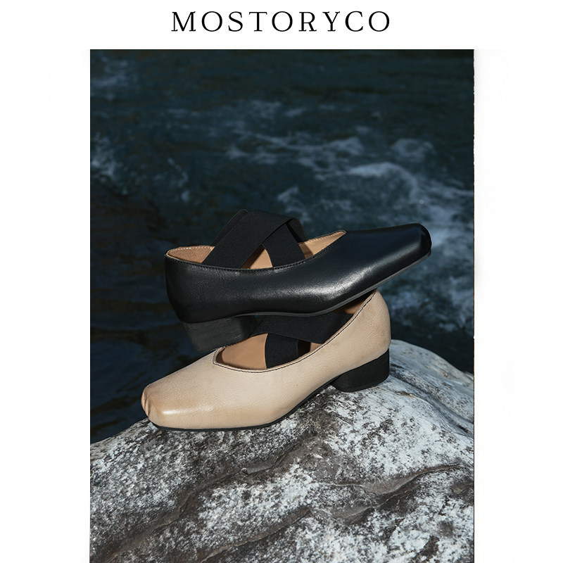 Mostoryco|水洗擦色小牛复古方头粗跟芭蕾鞋女猪鼻子玛丽珍单鞋女,女鞋,时尚芭蕾鞋,淘宝优惠券,粉丝福利购,淘宝优惠卷