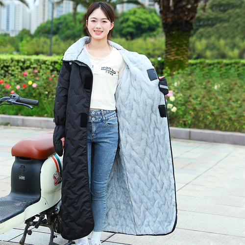 电动车挡风被冬季加绒加厚电瓶车保暖防风衣摩托车骑行防寒服冬款