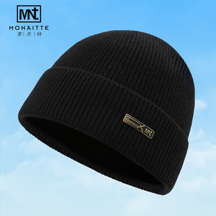 帽子男款高品质加厚保暖毛线帽冬季户外骑行护耳针织防寒包头帽女