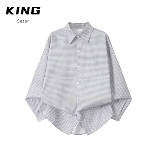 潮流百搭休闲外套 日系港风ins宽松衬衣男生夏季 2026字母长袖 衬衫
