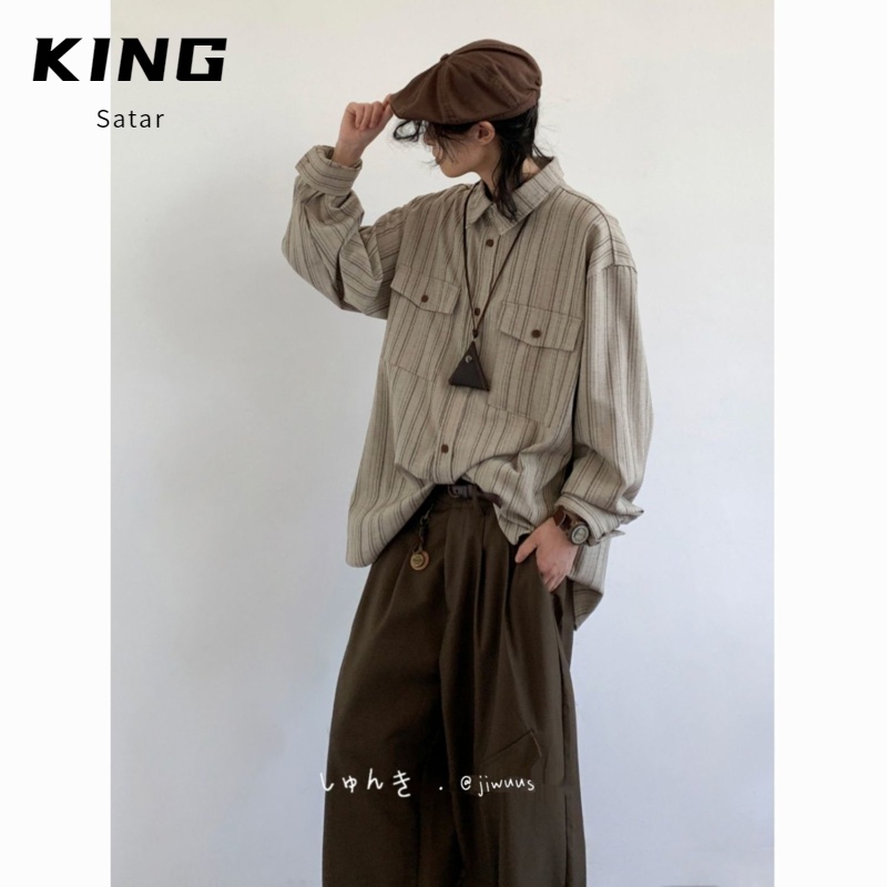 jiwuus秋日系复古竖条纹