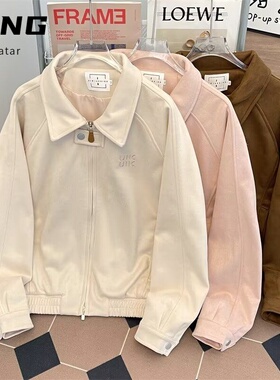 廓形解构飞行员外套男秋冬季潮流美式设计感上衣宽松翻领休闲夹克