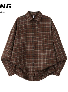 2026字母长袖衬衫日系港风ins宽松衬衣男生夏季潮流百搭休闲外套