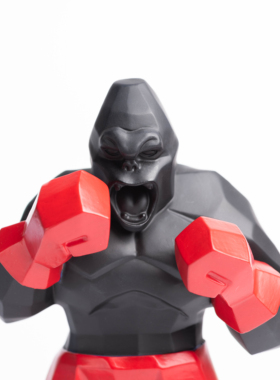 北欧风拳击金刚猩猩树脂工艺品