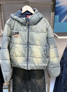 Lee正品 2025秋冬情侣款绣标连帽厚羽绒服LUT011276204561-A09078