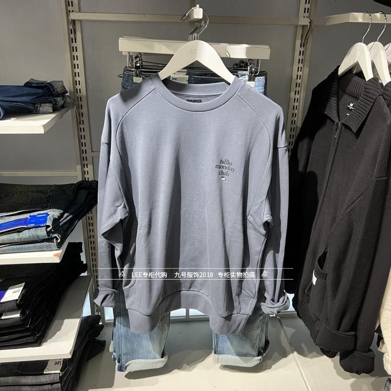 Lee正品25春季男士印花长袖圆领套头卫衣 LMT010000207728-A07958