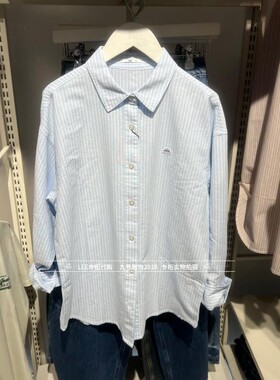 Lee正品 2025款女士绣标条纹宽松休闲衬衫LWT007717201543-A03669