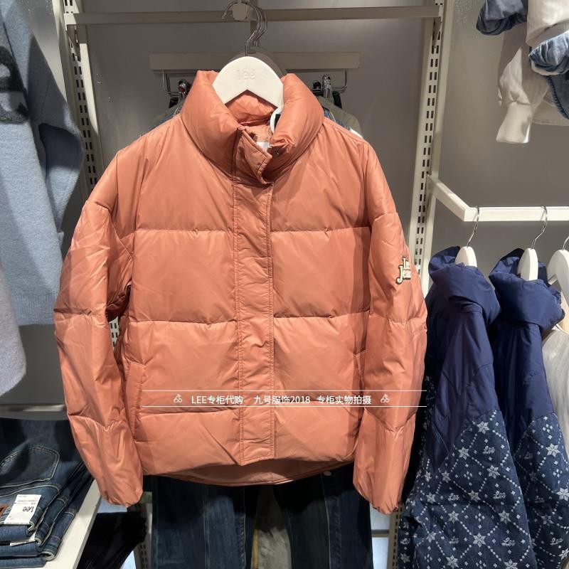 Lee正品2024秋冬女士立领桔色羽绒服外套LWT008258204579-A05976