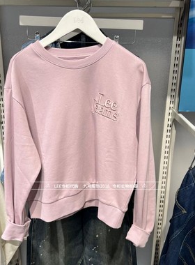 Lee正品 2025秋款女士LOGO绣标圆领棉卫衣LWT011296207728-A09137