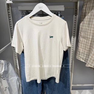 Lee正品2026新款女士圆领LOGO绣花短袖T恤LWT012532211000-A09721