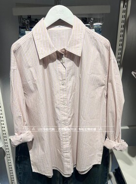 Lee正品 2025新款女士宽松条纹棉长袖衬衫LWT011440209251-A09124