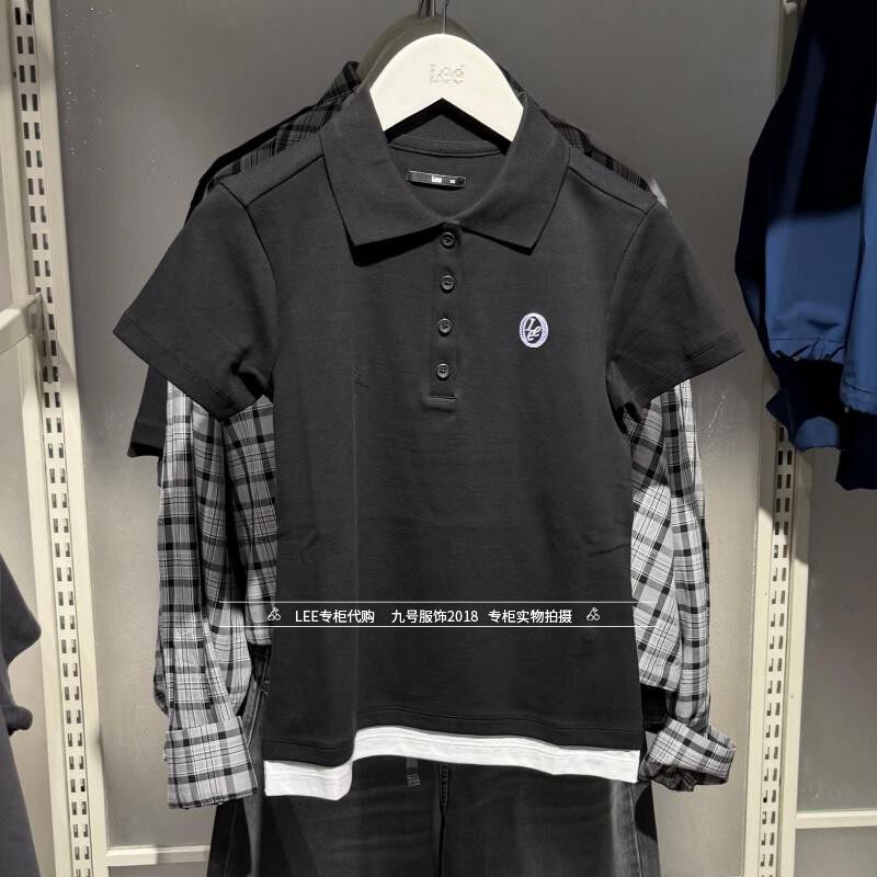 Lee正品 2026新款女士logo绣标短袖POLO衫LWT012128207647-K11000