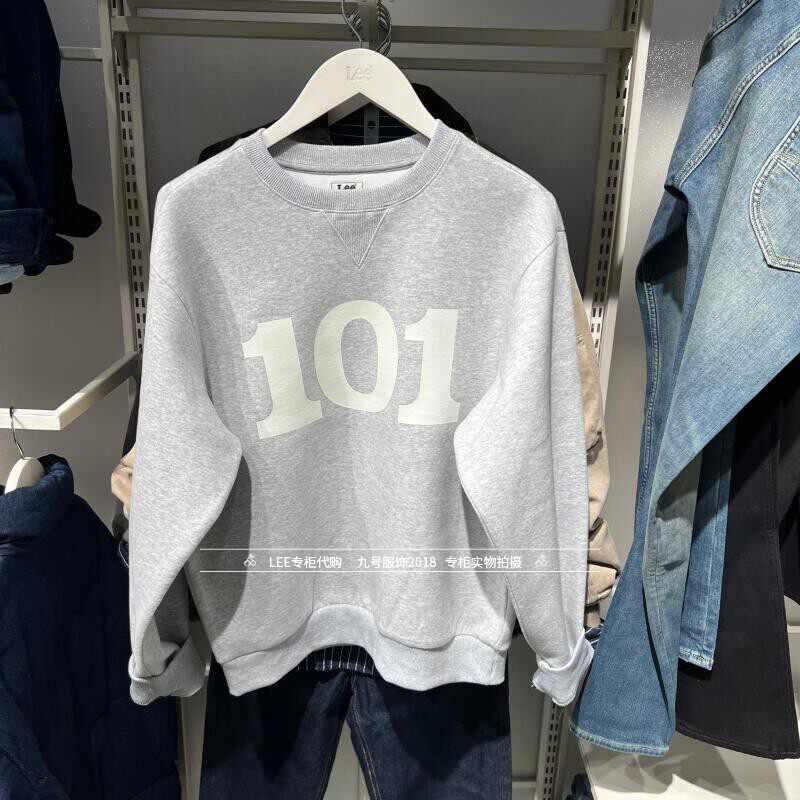 Lee正品 2026春款男士101+宽松圆领绒卫衣LMT011887210937-A09348