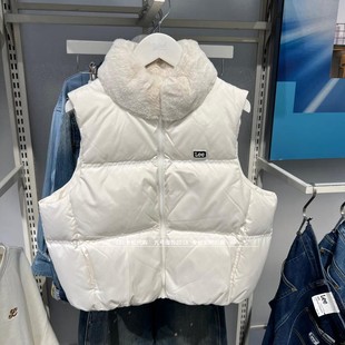 Lee 2025秋冬款女士短款毛领羽绒马甲LWT011368209210-K15000