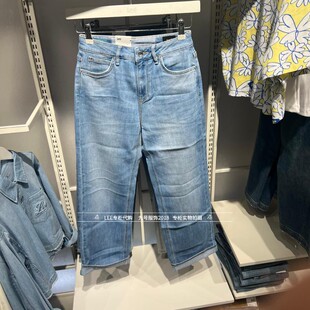 Lee正品2025款女士精玉透凉433直筒牛仔裤LWB010433206037-A07914